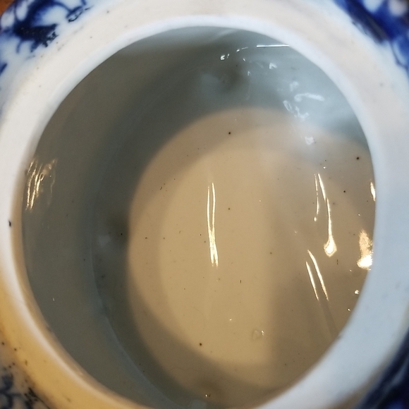 Blue & White Floral Calico Print Porcelain Covered Dish Pottery Jar Vessel - Picture 12 of 12